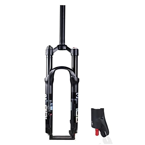 Mountain Bike Fork : LHHL Mountain Bike Air Fork 26 27.5 29In MTB Suspension Fork 1-1 / 8" Bicycle Double Air Chamber Front Fork Travel 100mm Straight PM Disc Brake QR 9mm Remote Lockout (Color : Black, Size : 27.5")