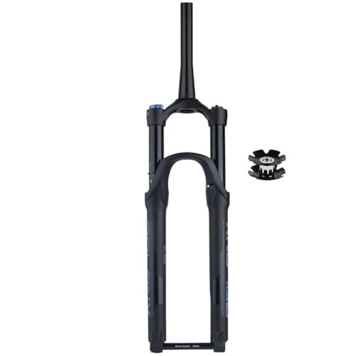 Mountain Bike Fork : LHHL Mountain Bike Bike Suspension Forks Travel 100mm 26 / 27.5 / 29 In MTB Air Fork With Damping 1-1 / 2" Tapered Tube Thru Axle 15 * 100mm Manual Lockout (Color : Black, Size : 29inch)
