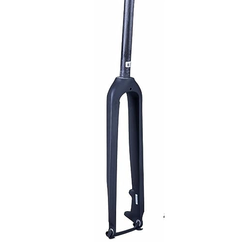 Mountain Bike Fork : LHHL Mountain Bike Carbon Fiber Rigid Forks 26 27.5 29'' Inch MTB Front Fork Disc Brake QR 9x100mm Bicycle Fork 1-1 / 8'' Straight Tube Ultralight 450g (Color : Black-matte, Size : 26")