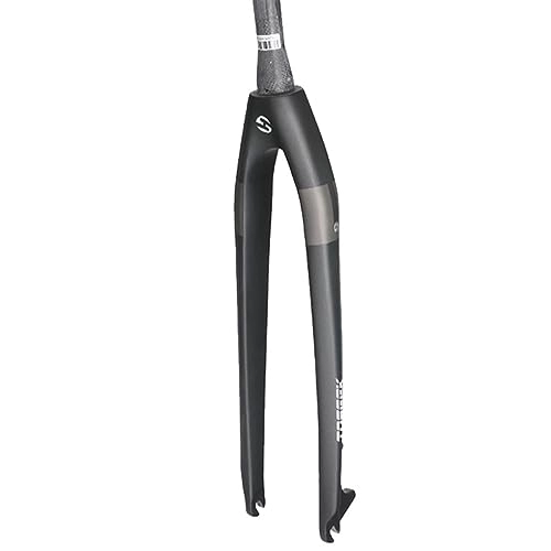 Mountain Bike Fork : LHHL Mountain Bike Rigid Forks 26 / 27.5 / 29'' Carbon Fiber MTB Front Fork Disc Brake 9x100mm QR Bicycle Forks 1-1 / 8'' Threadless Tapered Tube Ultralight 567g (Color : Black gray, Size : 26")