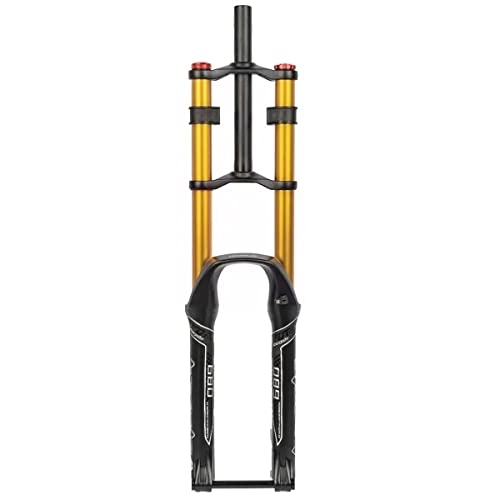 Mountain Bike Fork : LHHL Mountain Bike Suspension Fork 26 / 27.5 / 29 Inch Damping Adjustment Downhill MTB Air Suspension Fork Travel 150mm Straight Tube 1-1 / 8 Thru Axle 15 * 100mm (Color : Gold, Size : 27.5 inch)