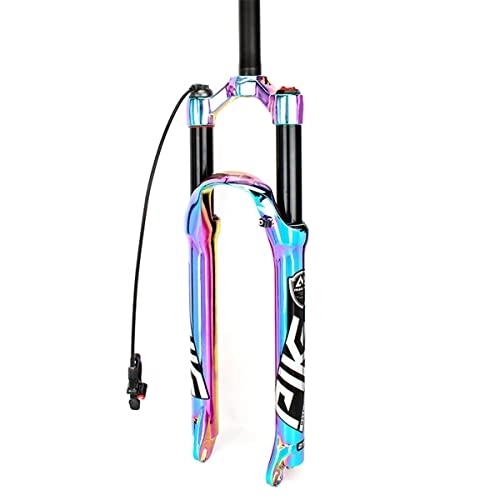 Mountain Bike Fork : LHHL Mountain Bike Suspension Fork 29 Inch Ultralight Bicycle Fork Travel 100mm MTB Air Aluminum Alloy Suspension Fork Remote Lockout Straight Tube QR 9mm