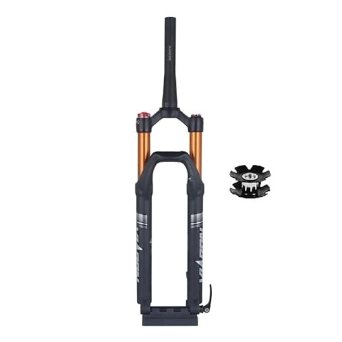 Mountain Bike Fork : LHHL Mountain Bike Suspension Forks 26 / 27.5 / 29 Inchs Air Damping MTB Fork Thru Axle 15x100mm Travel 100mm Tapered Tube Bicycle Front Fork Manual Lockout (Color : Black, Size : 27.5inch)
