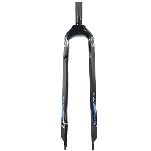 Mountain Bike Fork : LHHL MTB 26 / 27.5 / 29" Inch Rigid Fork Disc Brake 9X100mm QR Carbon Fiber Bike Front Forks 1-1 / 8" Straight Tube Threadless Mountain Bicycle Forks (Color : Black, Size : 29")
