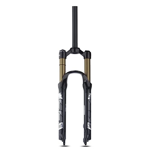 Mountain Bike Fork : LHHL MTB Magnesium Alloy Fork 26 / 27.5 / 29 Inch Mountain Bike Suspension Fork Bicycle Air Suspension Fork Travel 120mm Manual / Remote Lockout (Color : Straight Manual, Size : 27.5 Inch)