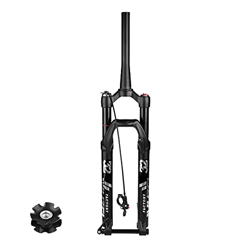 Mountain Bike Fork : LICHUXIN Mountain Bike Suspension Fork 26 / 27.5 / 29", Pneumatic Front Fork Barrel Shaft with Damping Rebound Adjustment, 113 / 117Mm Stroke, Compatible with Disc Brakes, 02 tapered tube, 26