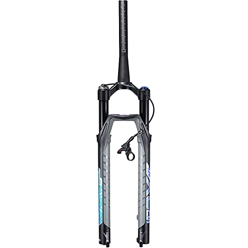 Mountain Bike Fork : LICHUXIN Mountain Bike Suspension Front Fork 27.5 / 29 Inches, Bicycle Straight / Cone Steering Gear 120Mm Stroke Remote Control Manual Lock Front Fork Oil Fork Air Fork, Cone 27.5