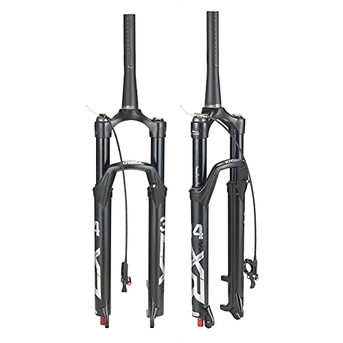 Mountain Bike Fork : LICHUXIN MTB Air Front Fork 26 / 27.5 / 29 Inches, Bicycle Suspension Fork (QR) with Damping Rebound Adjustment, Shoulder Control / Wire Control Lock, 120Mm Travel 9Mm Axle, Cone tube RL, 29