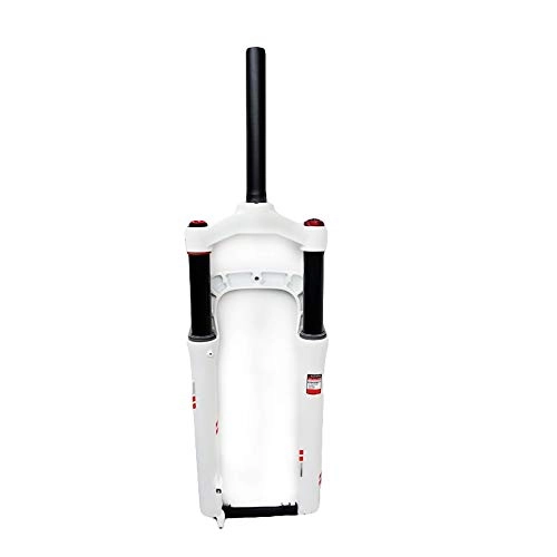 Mountain Bike Fork : LIDAUTO Mountain bike Suspension Fork Straight Air Plug bounce adjustment 26inches 135MM, white-red