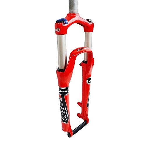 Mountain Bike Fork : LIDAUTO Mountain Bike Suspension Fork Straight Air Plug bounce adjustment 26inches P28, red