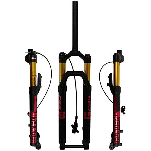 Mountain Bike Fork : LIMQ Air Fork 27.5"29" Bicycle Suspension Fork MTB 1-1 / 8" Straight Steerer 100mm Travel 15x100mm Axle Remote Lockout Bicycle Fork, Red-29in