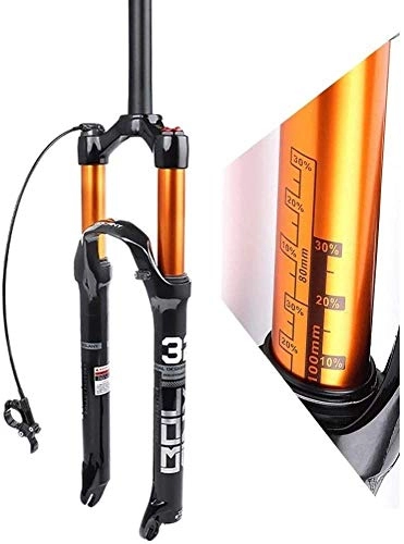 Mountain Bike Fork : LIMQ Bicycle Suspension Fork 26 27.5 29 Inch MTB Air Fork Straight 1-1 / 8" disc Brake QR Wheel Hand Control Remote Control Bicycle Shock Absorber, B-Black-27.5in