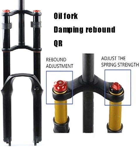 Mountain Bike Fork : LIMQ Bicycle Suspension Fork 26 / 27.5 / 29"MTB Double Shoulder Hydraulic Rappelling Damping Disc Brake DH / AM / FR 1-1 / 8" QR Travel 130mm, A-Black-26in