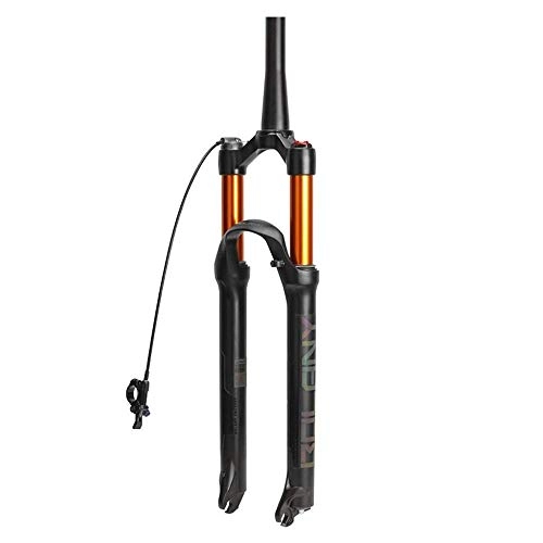 Mountain Bike Fork : LIMQ Bike Suspension Fork 26 Inch 27.5 Inch 29 Inch Alloy Tapered Air Fork Remote Lock, Gold-26INCH