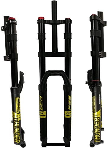 Mountain Bike Fork : LIMQ DH 27.5" 29" Bicycle Suspension Fork Air Fork MTB 1-1 / 8" straight Steerer 160mm Travel 15x100mm Axle Manual Locking Bicycle Fork, Gold-27.5inch