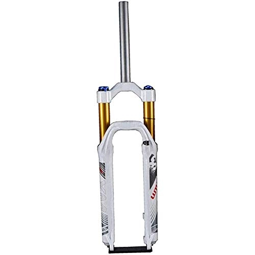 Mountain Bike Fork : LIMQ Suspension Forks 26 Inch MTB Air Suspension Fork 27.5 Inch Straight Tube Unisex 1-1 / 8" disc Bicycle Steerer Tube Travel 120mm, White-26in