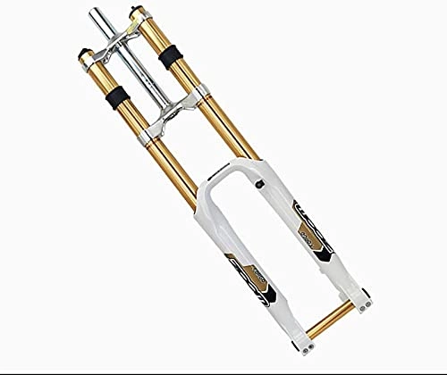 Mountain Bike Fork : LIZCG 26inch Bicycle Fork 680DH DH Downhill Mountain Bike Air Fork Downhill Oil Brake 20mm Suspension Front Fork(White)