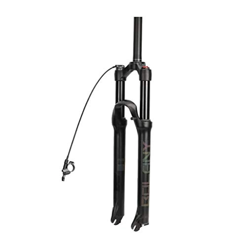 Mountain Bike Fork : LJP 26", 27.5", 29" Mountain Bicycle Suspension Forks Straight Damping Adjustment Air Pressure Shock Absorber Front Fork Gas Fork Accessories Downhill (Color : Black, Size : 29")