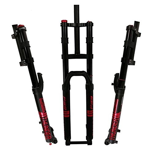 Mountain Bike Fork : LLGHT Bicycle Fork 27.5" 29" Bike Air Suspension Fork MTB 1-1 / 8" Straight Steerer Damping Adjustment 160mm Travel 15x100mm Axle Manual Lockout (Color : Red, Size : 29 inch)