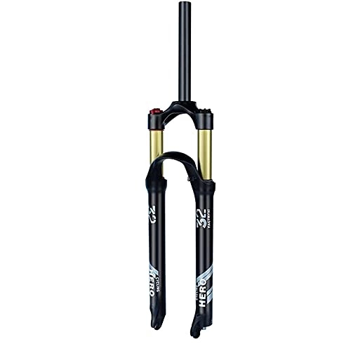 Mountain Bike Fork : LLGHT Bicycle Front Fork MTB Fork 26 / 27.5 / 29 Inch Bicycle Suspension Fork Disc Brake Travel 100mm Bike Front Fork Air Straight And Cone QR 9mm Manual Lock (Color : Straight HL, Size : 26inch)