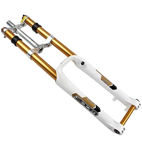 Mountain Bike Fork : LLGHT Bike Front Fork 27.5 29inch Bicycle Fork 680 DH Downhill Mountain Bike Air Fork Oil Brake 20mm Suspension Front Fork (Color : White)