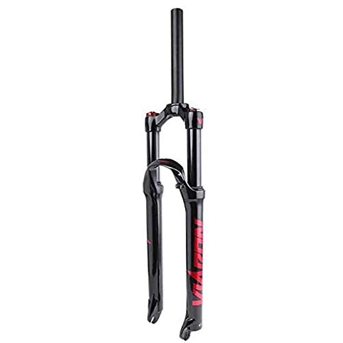 Mountain Bike Fork : LLGHT Bikes Suspension Forks MTB Fork Fork Air 27.5 Inch, Magnesium Alloy Bicycle Straight Tube Steerer Shoulder Controlled Shock Absorbers 120mm Travel (Color : Red, Size : 27.5inch)