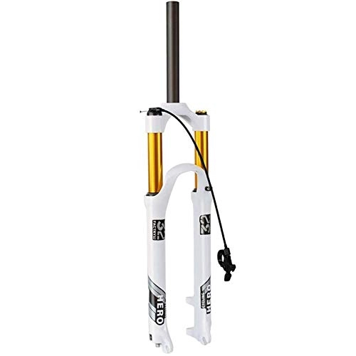 Mountain Bike Fork : LLGHT MTB Bike Suspension Forks Bicycle Forks 26 / 27.5 / 29 Inch Disc Brake Fork 1-1 / 8" Quick Release Travel 110mm Manual / Remote Lockout White (Color : Straight RL, Size : 26inch)