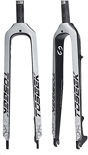 Mountain Bike Fork : Lloow Cushioned fork 26 27.5 29 inch light carbon fiber mtb fork suspension fork accessories bicycle cycling suspensions, White, 27.5 inch