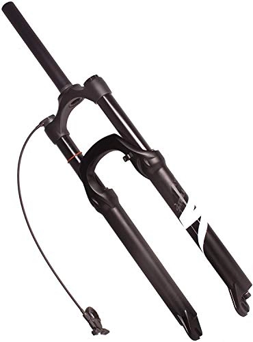 Mountain Bike Fork : Lloow Cushioned fork MTB 26 27.5 29 inches, 120mm Straight trip Pneumatic fork, 9mm, 1-1 / 8"Steerer, Black Cycling Suspensions, Remote Lockout, 26 inch