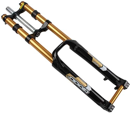 Mountain Bike Fork : Lloow MTB bike fork easily install the suspension fork Zoom The fork Damper Strong Structure Bicycle Accessories is compatible with 26 inches, Black