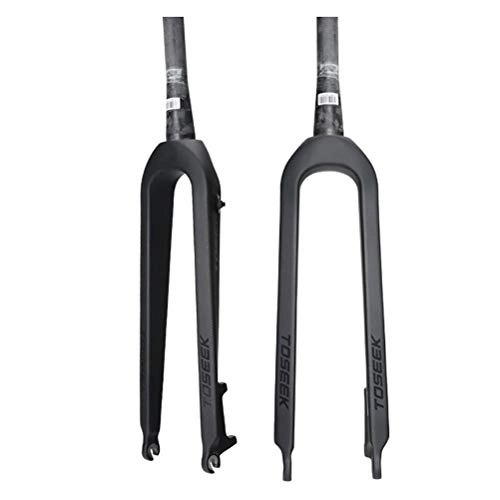 Mountain Bike Fork : Lmoto-helmet MTB Rigid Front Fork 26 / 27.5 Disc Brake Carbon Mountain Bike Fork, 28.6mm Threadless Straight Tube Superlight Bicycle Front Forks Expander Top Cap (Color : B, Size : 29 Inch)