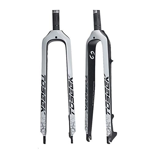 Mountain Bike Fork : Lmoto-helmet MTB Rigid Front Fork 26 / 27.5 Disc Brake Carbon Mountain Bike Fork, 28.6mm Threadless Straight Tube Superlight Bicycle Front Forks Expander Top Cap (Color : C, Size : 27.5 Inch)