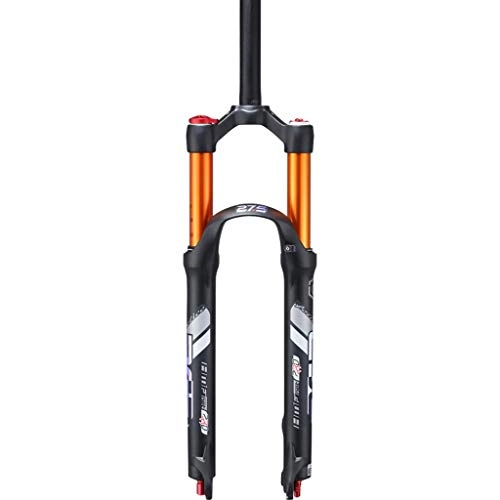 Mountain Bike Fork : lqfcjnb 26 / 27.5 / 29 Air Rebound Adjust Suspension Forks, Straight Tube 28.6mm QR 9mm Travel 120mm Crown Lockout Mountain Bike Double Air Chamber Damping (Size : 29)