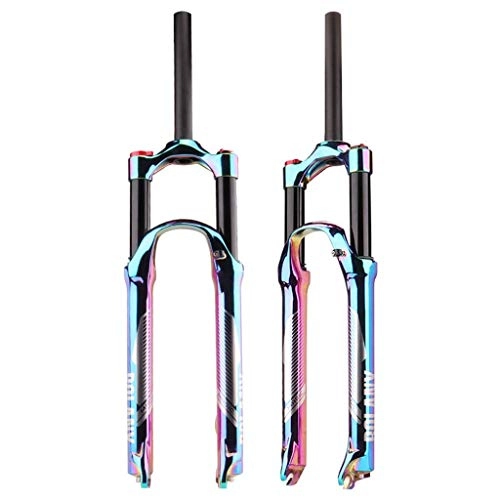 Mountain Bike Fork : lqfcjnb Mountain Bike Front Fork Air Fork 27.5 / 29 Inch Colorful Vacuum Plating Shock Absorber Front Fork (Size : 27.5inch)