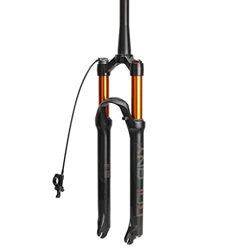 Mountain Bike Fork : Lsqdwy Carbon Air Fork Spinal Canal Air Fork 26er 27.5er .29er Suspension Mountain Fork Bicycle MTB BIKE Fork Smart Lock Out Damping Adjust 100mm Travel (Color : Remote control, Size : 29inch)