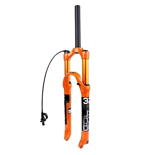 Mountain Bike Fork : Lsqdwy Mountain Bike Forks, Air Fork Straight Pipe 26, 27.5, 29 Inches Remote Lockout Open Gear 100mm Aluminum Alloy Avoidshock Forks Bicycle front fork (Size : 29 inches)