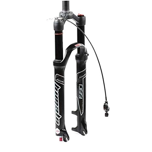 Mountain Bike Fork : Lsqdwy Mountain Bike Suspension Fork 26 27.5 29 Inch Aluminum Alloy Bike Front Fork Bicycle Air Shock Absorber MTB Remote Lockout Travel:120mm (Color : Black Straight tube, Size : 29inch)
