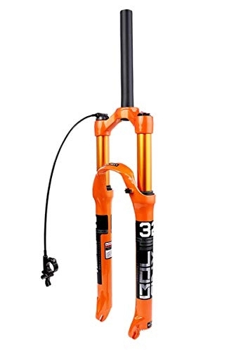 Mountain Bike Fork : LSRRYD Bicycle Fork Mountain Bike Suspension Fork 26 / 27.5 / 29 In Air Spring Straight 28.6mm Cone 39.8mm Travel 100mm MTB Orange For Disc Brake Bike RL / HL QR 9mm 1650g (Color : B, Size : 26in)