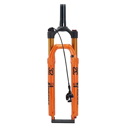 Mountain Bike Fork : LSRRYD Mountain Bike Suspension Forks 26 / 27.5 / 29'' MTB Air Fork Disc Brake 1-1 / 2 Bicycle Front Fork 110mm Travel Damping Adjust QR 9mm Ultralight RL 1850G (Color : Orange, Size : 26'')
