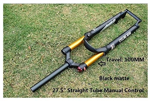 Mountain Bike Fork : LTH-GD Bike Suspension Forks Bike FTravel Mountain Bike Air Suspension Bike Plug Bicycle Fork Performance 32MM 26 27.5 29 Tapered Steerer and Straight Steerer Front Fork (Color : 27.5 inches)