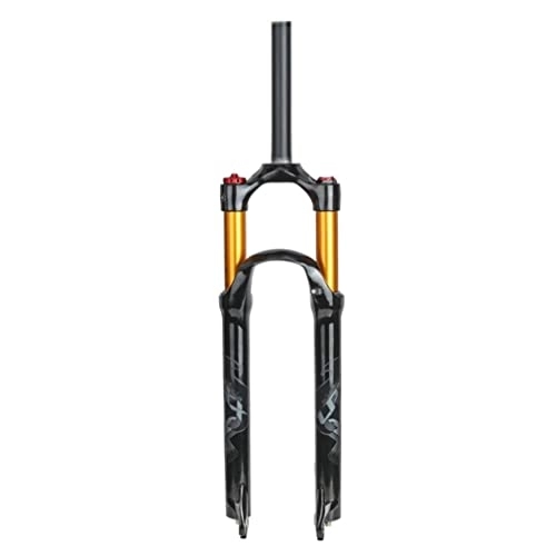 Mountain Bike Fork : LUNJE 26 / 27.5 / 29 Air MTB Suspension Fork, Straight / Tapered Tube Travel 100mm QR 9mm Manual / Crown Lockout Mountain Bike Forks XC / AM Bicycle (Color : Black Straight, Size : 27.5inch)