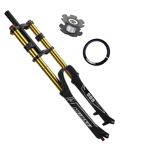 Mountain Bike Fork : LUXXA 26 27.5 29 Inch Mountain Bike Fork, Adjustable Damping System with 100mm Travel, 9mm Axle, Black Gold-29