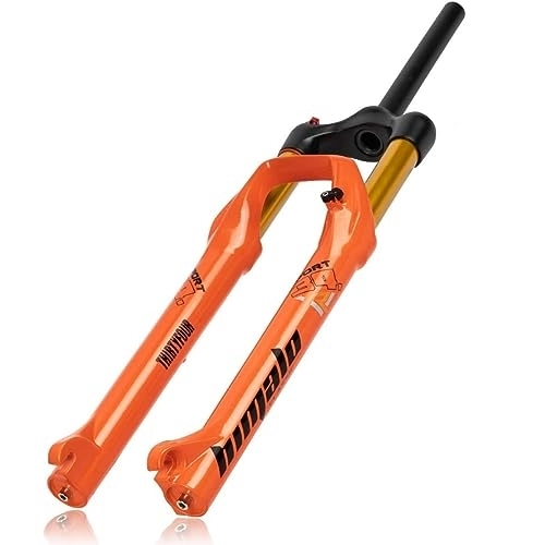 Mountain Bike Fork : LUXXA 26 27.5 29 Inch Mountain Bike Fork, Adjustable Damping System with 100mm Travel, 9mm Axle, Orange-29inch