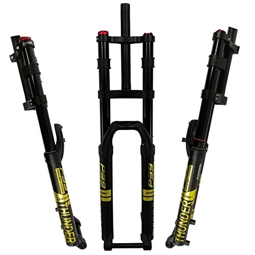 Mountain Bike Fork : LUXXA Mountain bike fork, with adjustable damping system, suitable for mountain bike / XC / ATV, Gold-29