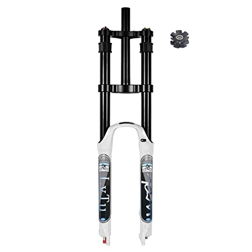 Mountain Bike Fork : LvTu 26 27.5 29 Inch DH Mountain Bike Suspension Fork Travel 180mm Downhill Air MTB Bicycle Forks Rebound Adjust Double Shoulder with Lockout Function White (Size : 29 inch)