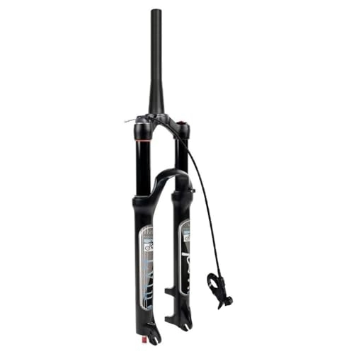 Mountain Bike Fork : LvTu Magnesium Alloy Bicycle MTB Suspension Fork 26 / 27.5 / 29 Inch, 160mm Travel Mountain Bike Air Fork - Black (Color : Tapered Remote lockout, Size : 27.5 inch)