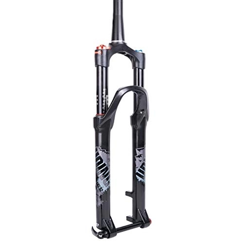 Mountain Bike Fork : lxxiulirzeu 120mm Travel Air Fork 26 27.5 Inch Forged Thru Axle QR Quick Release Suspension Straight Tapered Tube MTB Bicycle Bike Fork (Color : 29 1.5 TA Remote)