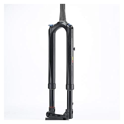 Mountain Bike Fork : lxxiulirzeu Bicycle Fork Mountain Bike Fork 27.5 29er RS1 ACS Solo Air 100 * 15MM Predictive Steering Suspension Oil And Gas Fork (Color : 29INCH Black)