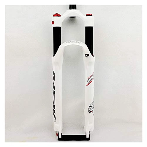 Mountain Bike Fork : lxxiulirzeu Mountain bicycle Fork 26in 27.5in 29 inch MTB bikes suspension fork air damping front fork remote and manual control HL RL (Color : 27.5HL gloss white)
