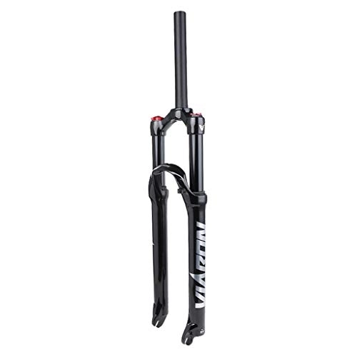 Mountain Bike Fork : LYYCX 26 / 27.5 / 29 Inch MTB Mountain Bike Suspension Fork Bicycle Cycling Front Forks Black, Titanium / Silver Label (Color : A, Size : 26 inches)